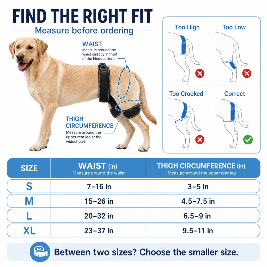 Ortekor Dog Hip & Rear Leg Support Brace – Adjustable Dual Hind-Leg Stability Wrap for Senior Dogs, Hardwood Floors & Daily Walks