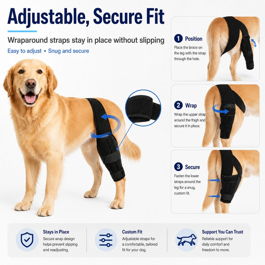 Ortekor Adjustable Dog Leg Support Brace for Daily Walks - Support for Weak Front or Hind Legs