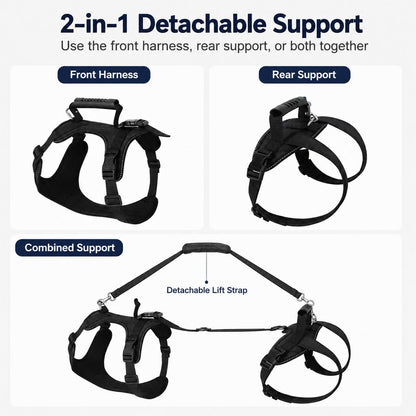 Ortekor Full-Body Dog Lift Harness for Large Dogs - Front & Rear Mobility Support for Stairs, Car Ramps and Weak Hind Legs