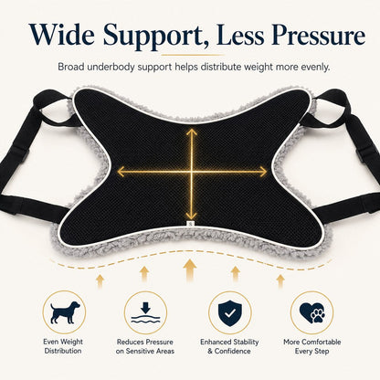 Ortekor Dog Lift Support Sling for Stairs & Walks - Adjustable Mobility Harness for Senior Dogs with Weak Legs
