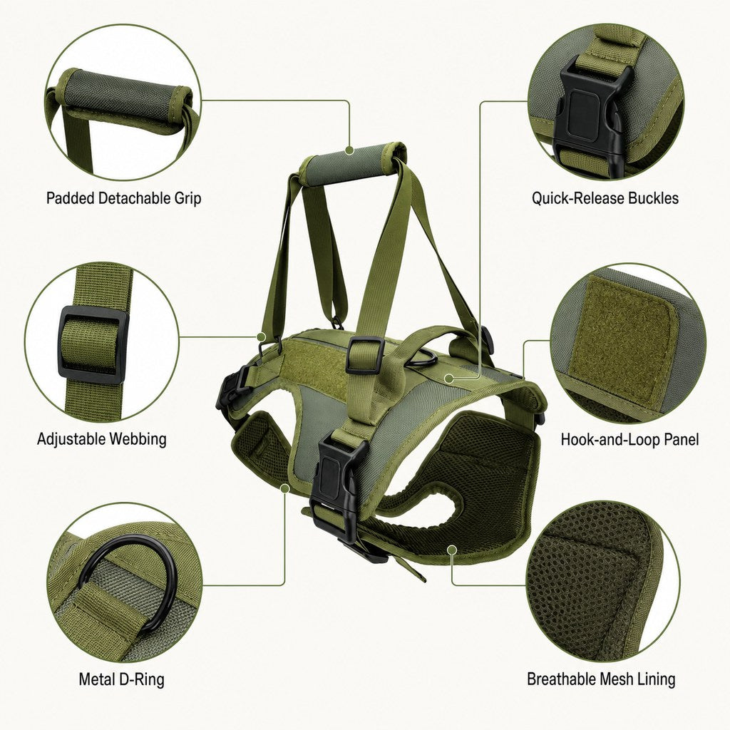 Ortekor Full-Body Dog Lift Support Harness for Stairs, Cars & Limited Mobility