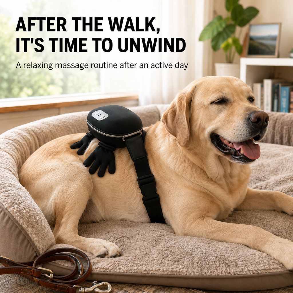 Ortekor Hands-Free Dog Massager with Heat – Bionic Kneading for Post-Walk Relaxation & Everyday Comfort