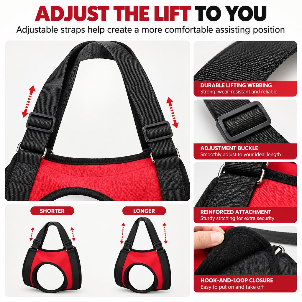 Ortekor Dog Mobility Lift Harness for Senior & Limited-Mobility Dogs - Front, Rear & Full Support for Stairs, Cars & Daily Walking