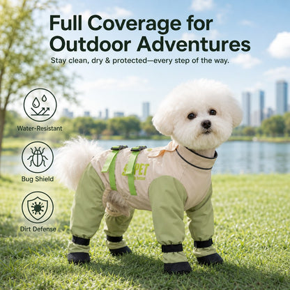 Ortekor Dog Outdoor Protection Suit – Keep Fur Cleaner from Grass, Dirt, Bugs & Wet Ground During Walks