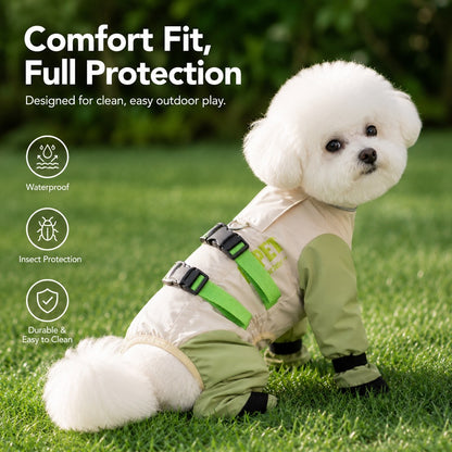 Ortekor Dog Outdoor Protection Suit – Keep Fur Cleaner from Grass, Dirt, Bugs & Wet Ground During Walks