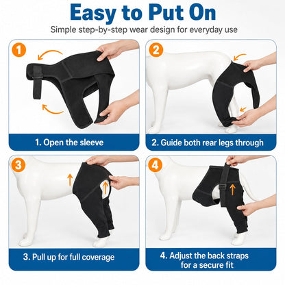 Ortekor Dog Rear Leg Recovery Sleeve for Post-Surgery Care & Licking Protection