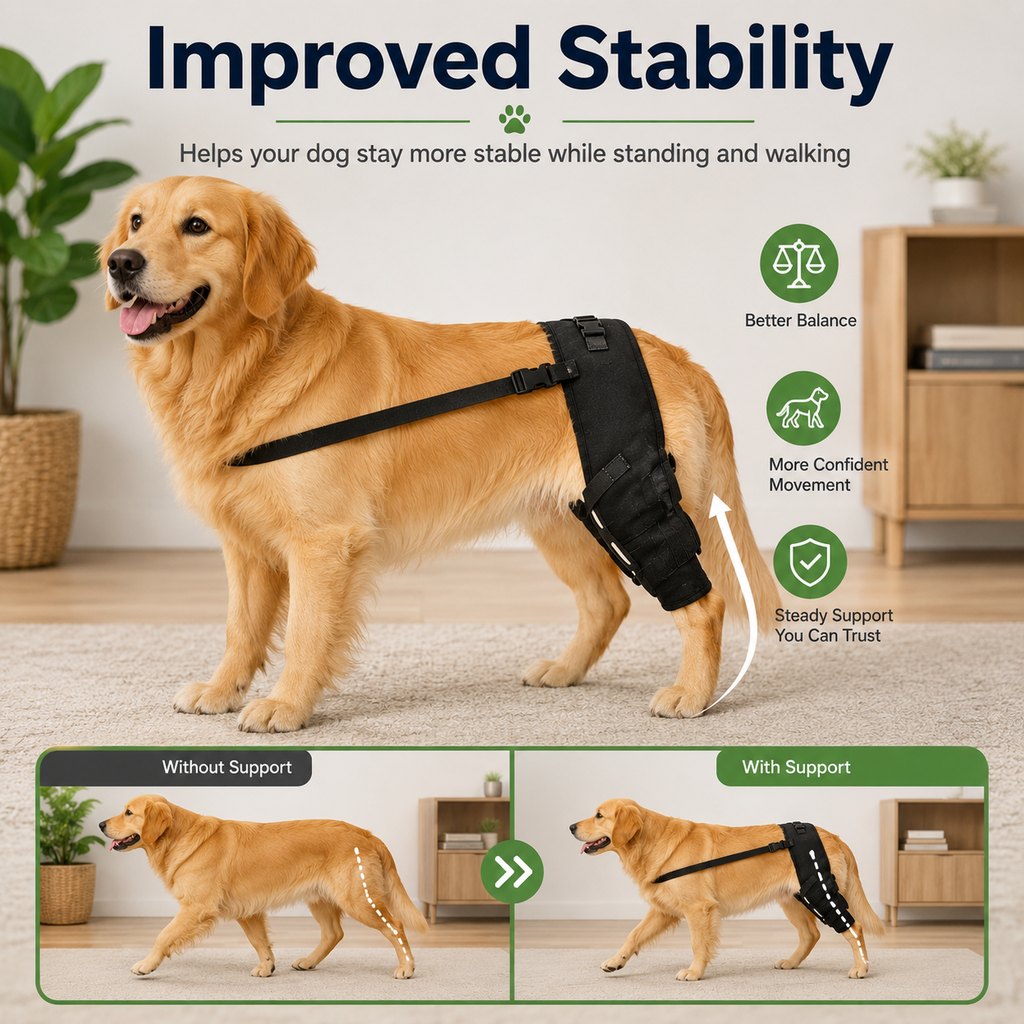 Ortekor Dog Rear Leg Support Brace for Senior & Weak Dogs - Adjustable Hind Leg Mobility Support for Walking & Daily Care
