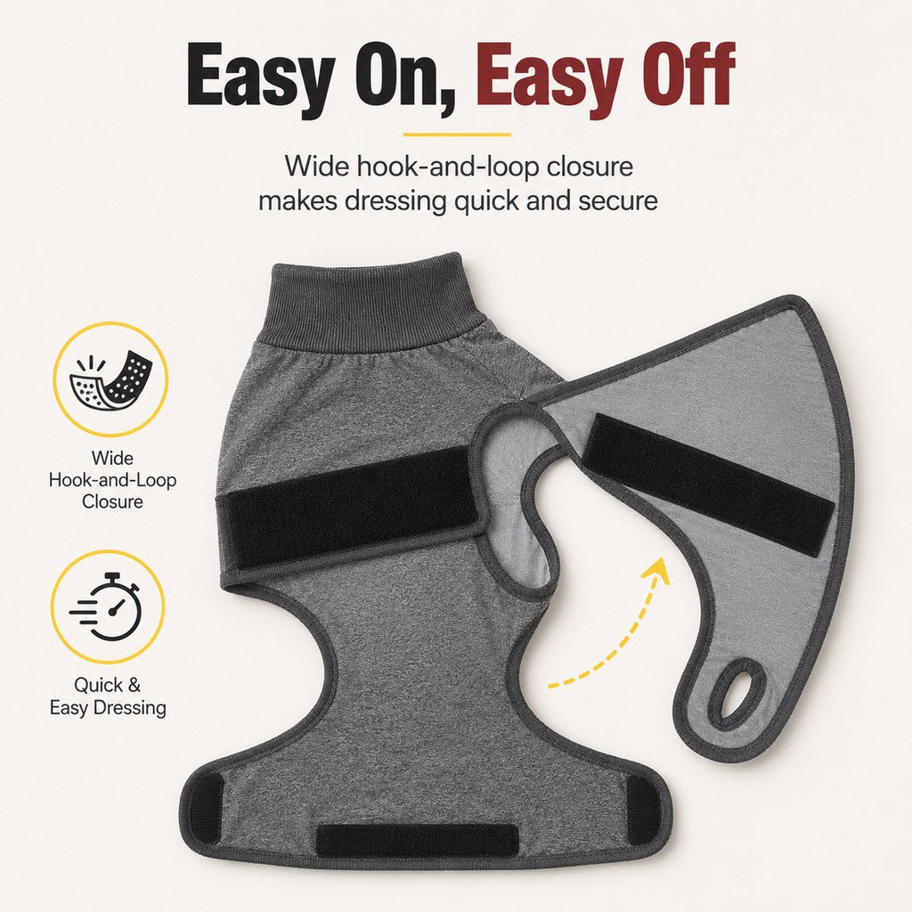 Ortekor Dog Recovery Suit with Pad Layer for Post-Surgery, Heat Cycles & Licking Protection