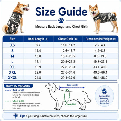 Ortekor Dog Post-Surgery Recovery Suit for Spay & Neuter - Anti-Lick Cone Alternative