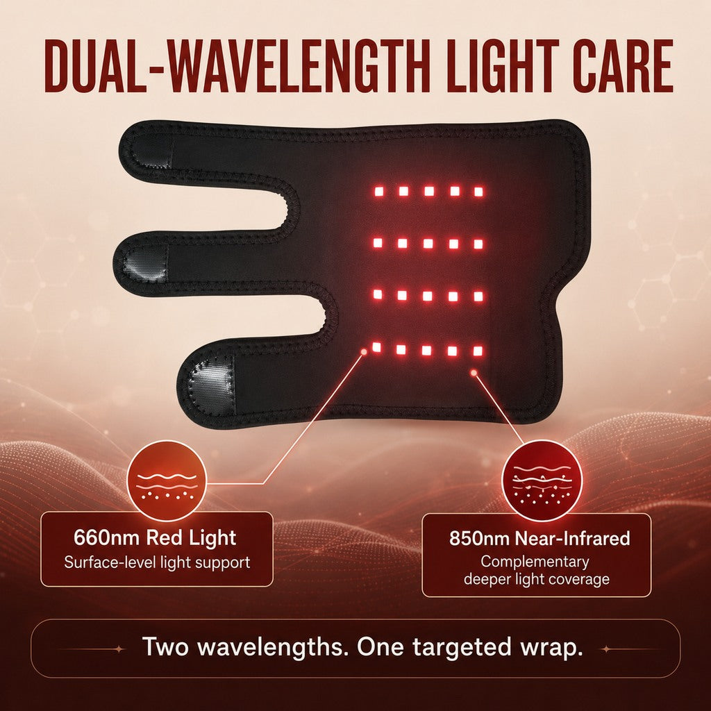 Ortekor Dog Red Light Joint Wrap for Senior Dogs & Post-Walk Comfort - 20-LED Adjustable Mobility Support