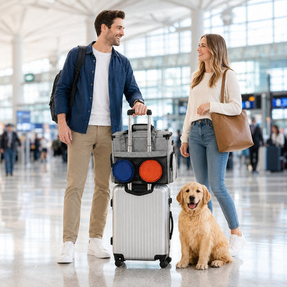 Ortekor Pet Travel Bag for Dogs & Cats – Weekend Road Trip Organizer with Collapsible Bowls, Food Storage, Pockets & Luggage Sleeve