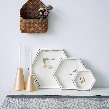 Rustic Wood Tray Set