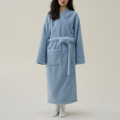 Liora Mens Robe - Plush Flannel Fleece, Kimono Fit