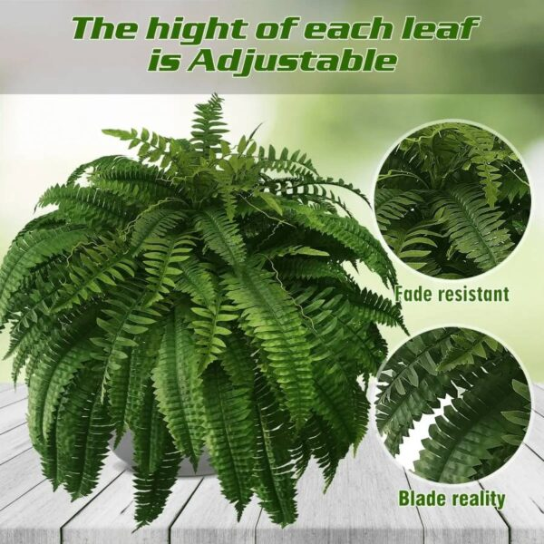 Lifelike Faux Boston Fern | UV Resistant Artificial Plant for Indoor & Outdoor Decor