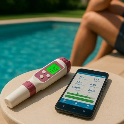 Digital Pool Water Tester 7 in 1, Pool Water Testing Kit with pH Meter and TDS Meter, Pool Test Kit for Spa and Hot Tub