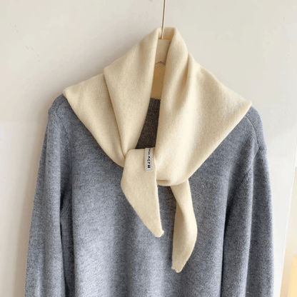 Knit Triangle Scarf Wool Blend Wrap – Soft Lightweight Head Scarf, Shawl & Shoulder Wrap for Women, Cozy Fall Winter Accessory