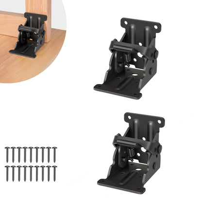 Heavy-Duty Folding Table Bracket Set — Self-Locking Steel Support Legs for Workbenches, RV Furniture, Drop-Leaf Dining Tables, Collapsible B