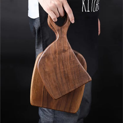 Solid Walnut Cutting Board 2-Piece Set with Loop Handle for Hanging Kitchen Prep and Serving Boards Natural Wood Grain Charcuterie Platter C
