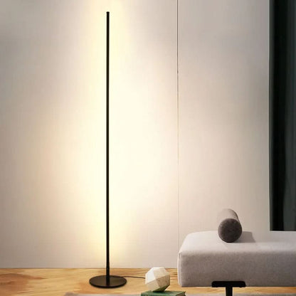 Dimmable LED Floor Lamp 63 Inches Tall Warm White Light Metal Standing Reading Lamp for Bedroom Office Corner Lighting Space-Saving Modern U