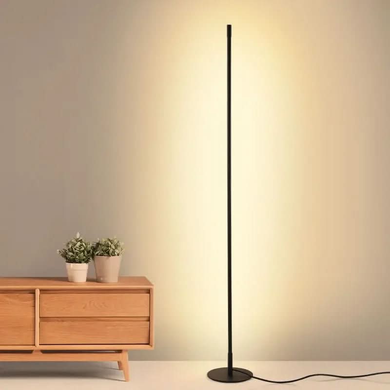 Dimmable LED Floor Lamp 63 Inches Tall Warm White Light Metal Standing Reading Lamp for Bedroom Office Corner Lighting Space-Saving Modern U