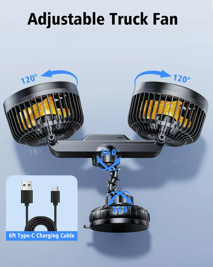 Portable Rechargeable Car Fan – Wireless 3-Speed Cooling Device