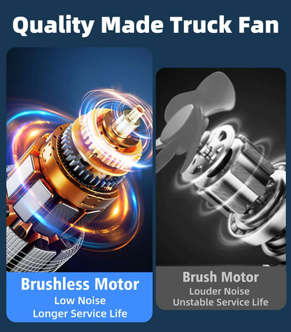 Rechargeable Car Fan with Suction Mount – 3-Speed Silent Cooling for Vehicles