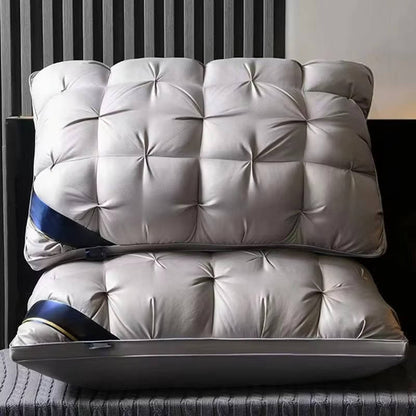 Plush Quilted Bed Pillows Hypoallergenic Fill for Side Sleepers