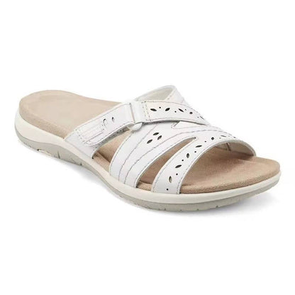 Women's Adjustable Hook & Loop Arch Support Sandals with Non-Slip Rubber Sole for Plantar Fasciitis Relief & All-Day Comfort
