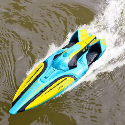 Remote Control Speed Boat 22 MPH Twin Motor Racing RC Boat with LED Lights 2.4GHz 328ft Range Waterproof High Speed RC Boat for Lakes