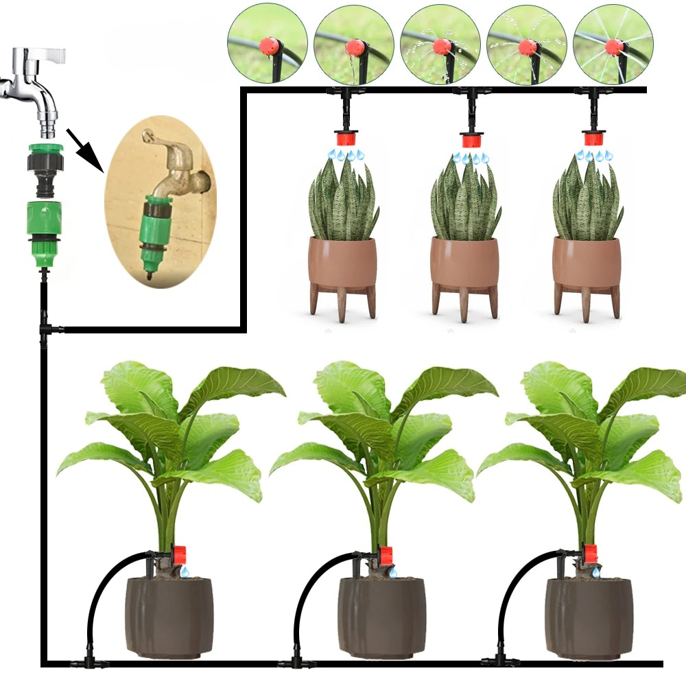 Daxon Drip Irrigation System - Automatic Timer, Adjustable Flow