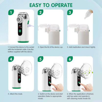 Compact USB Rechargeable Mist Inhaler with Digital Display