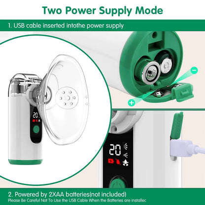 Compact USB Rechargeable Mist Inhaler with Digital Display
