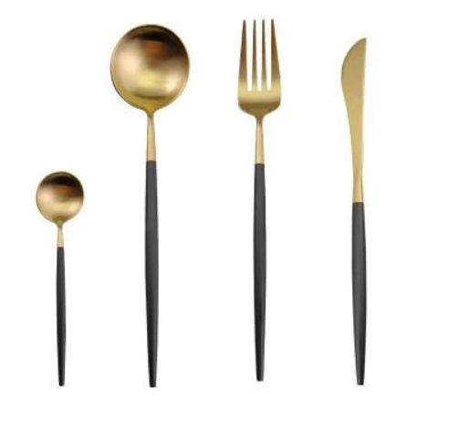 Stainless Steel Flatware Set 24-Piece Service for 6 with Colorful Handles for Everyday Dining Modern Table Utensils
