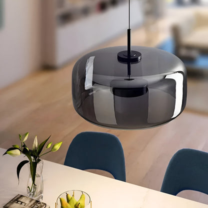 Glass Hanging Ceiling Fixture with Adjustable Cord for Dining Tables & Kitchen Islands | Color-Tunable LED Modern Farmhouse Style