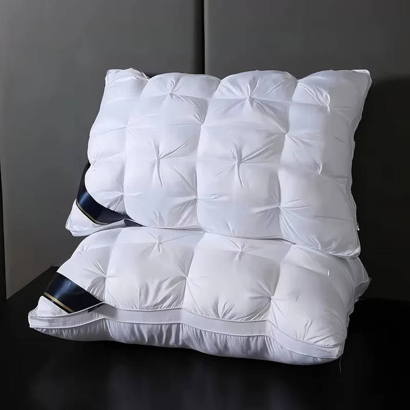 Plush Quilted Bed Pillows Hypoallergenic Fill for Side Sleepers