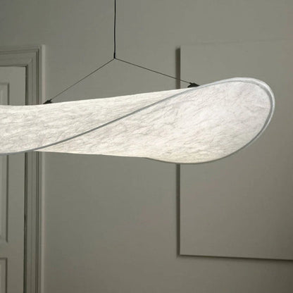 Woven Silk Shade Hanging Lamp White 16-31 in Adjustable Cord Warm Ambient Glow for Dining Room Bedroom Living Room Modern Minimalist Ceiling