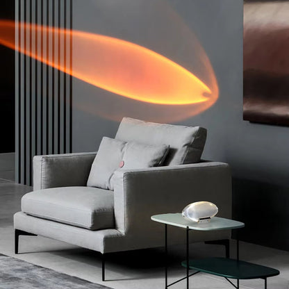 Oval Crystal Table Lamp with LED Mood Lighting in Warm White, Sunset Red & Blue-Violet for Bedroom & Living Room