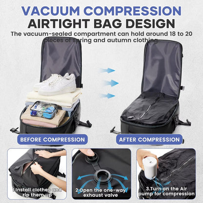 Versatile Travel Backpack | 15.6in Laptop Compartment with Vacuum Compression | Organized Design for Hassle-Free Travel