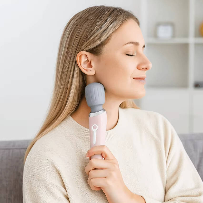 Compact Wireless Massage Wand, 5 Speed Rechargeable Back Massager - Ortekor