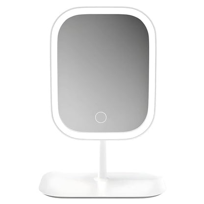 Lighted Makeup Mirror with Touch Control, Cordless Vanity Mirror with 3 Color Temperatures, Adjustable Brightness for Bedroom & Bathroom
