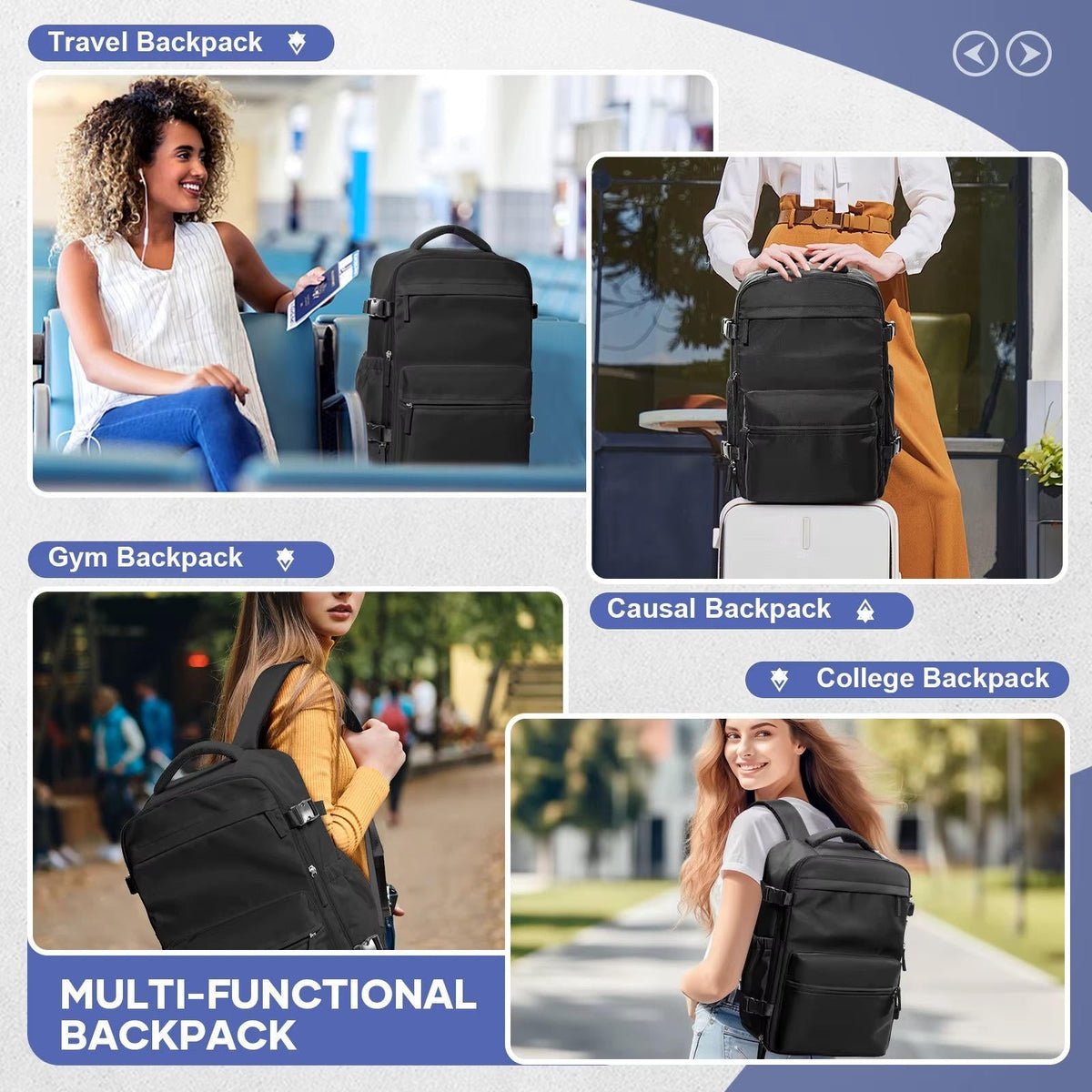 Versatile Travel Backpack | 15.6in Laptop Compartment with Vacuum Compression | Organized Design for Hassle-Free Travel