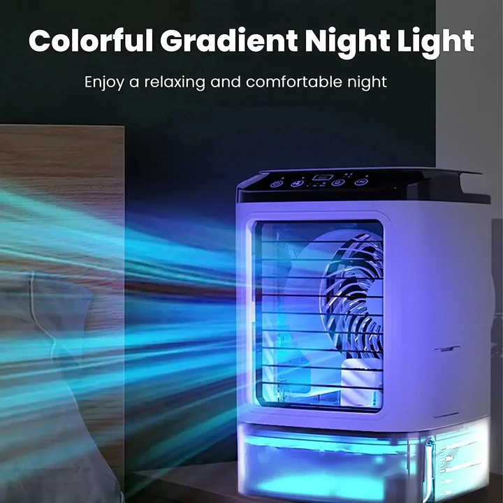 Small Room Air Conditioner, Compact Portable Air Cooler with 3 Fan Speeds, Quiet Mini Air Conditioner for Bedroom