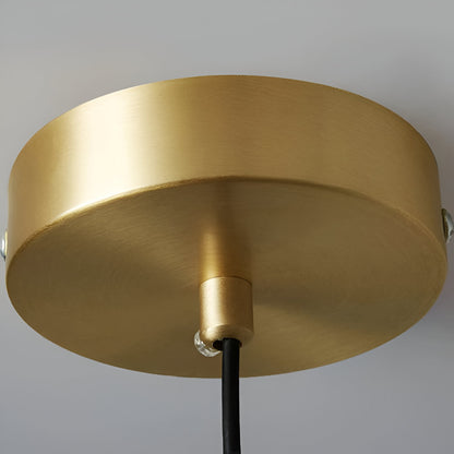 Sculptural Metal Shade Ceiling Fixture with Organic Wood-Tone Accent – 10 in or 14 in Drop Light for Island Counter Bar and Breakfast Nook –