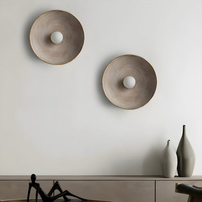 Round Glass Resin Wall Sconce White LED Fixture Bedroom Hallway Living Room Soft Glow Minimalist Mount Ambient Light for Home