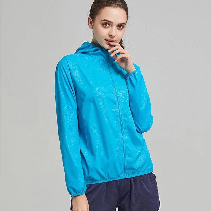 Packable Rain Shell Jacket with UPF 40+ Sun Protection & Quick-Dry Fabric for Hiking, Running, Cycling & Everyday Outdoor Use
