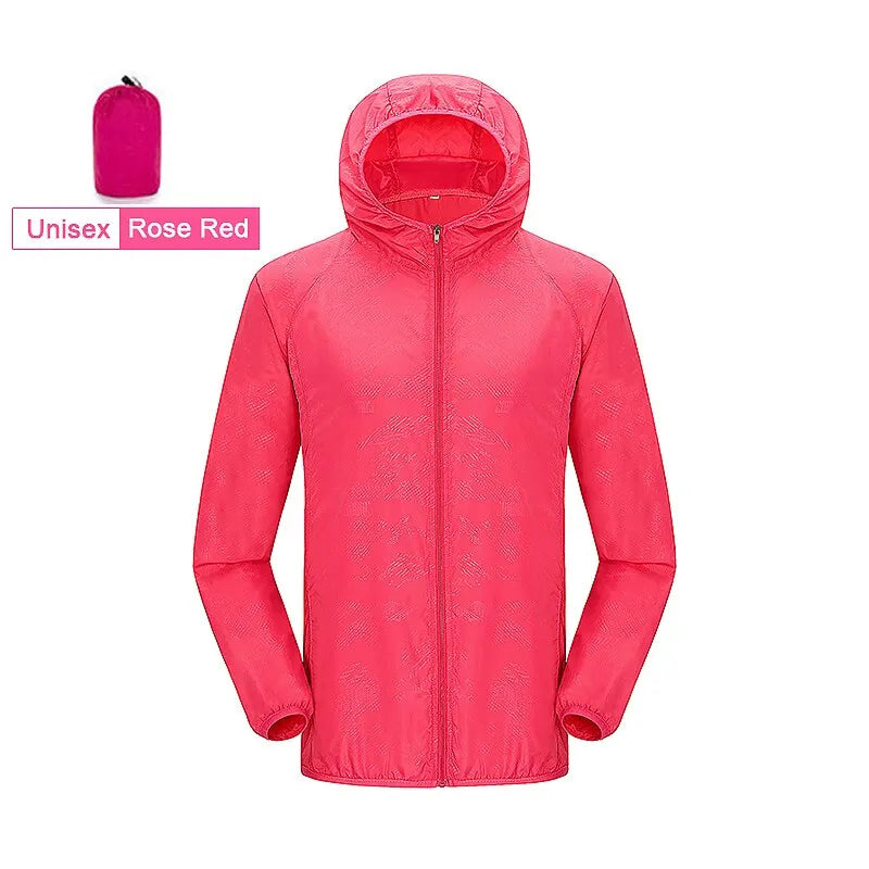 Packable Rain Shell Jacket with UPF 40+ Sun Protection & Quick-Dry Fabric for Hiking, Running, Cycling & Everyday Outdoor Use