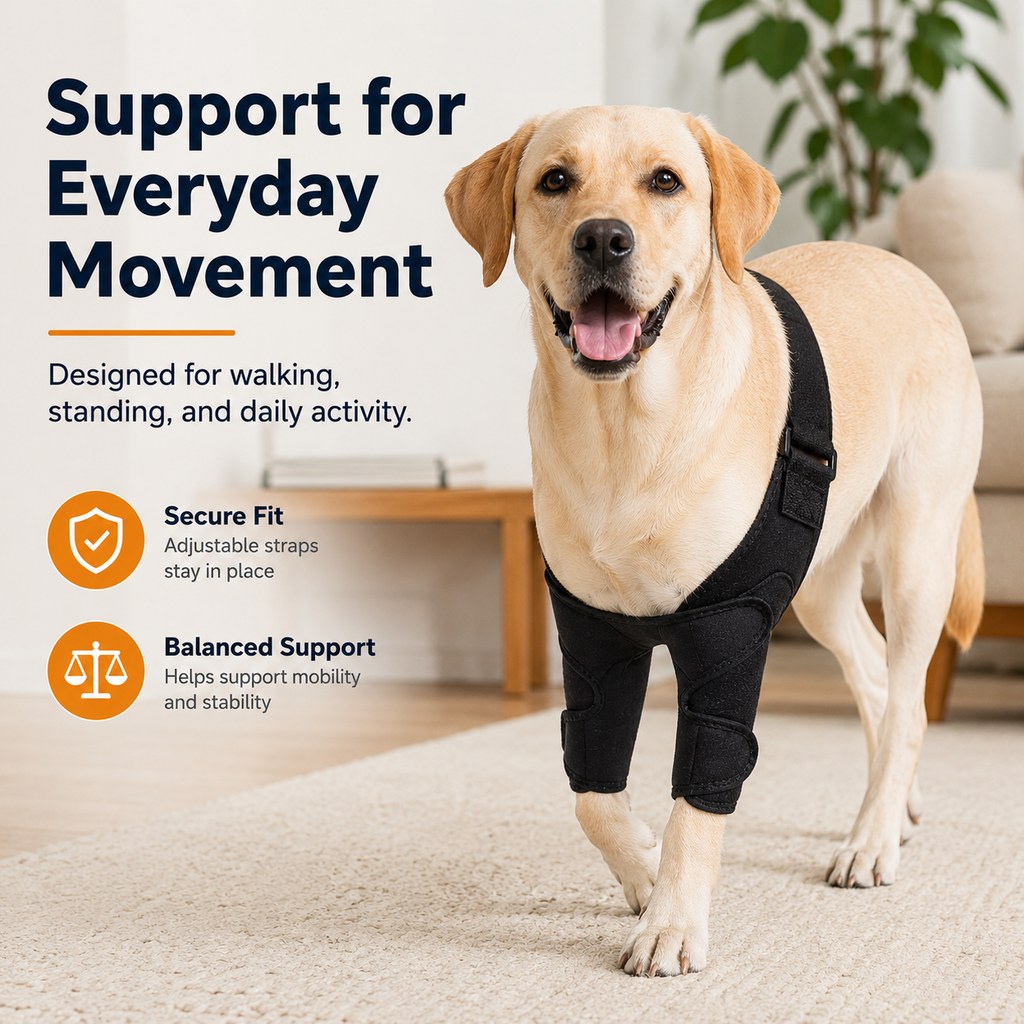 Ortekor Dual Front Leg Dog Support Brace for Walking & Rest - Adjustable Elbow Protection for Friction & Joint Support