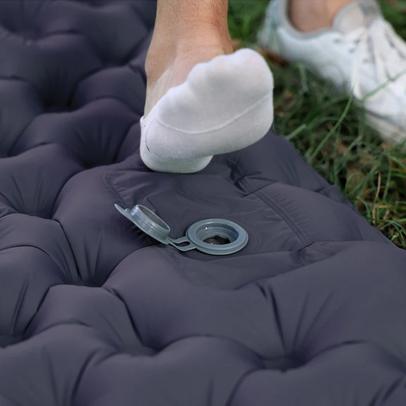 Self-Inflating Double Camping Pad with Built-In Foot Pump – 79×55 Inches – Waterproof Insulated Sleep Mat for Couples, Backpacking, Tent