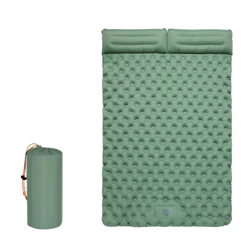 Self-Inflating Double Sleep Pad with Integrated Foot Pump for Two – Insulated Waterproof TPU Camping Mat for Backpacking, Tent Camping &