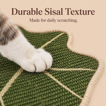 Ortekor Botanical Stick-On Sisal Cat Scratcher Mat for Walls, Doors & Floors - Redirect Scratching Away From Furniture